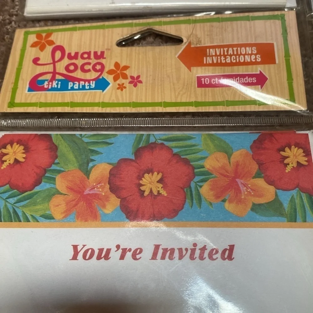 Luau Loco Old School Invitations NIP Party Time
